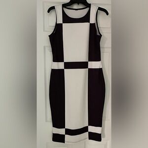 SHEIN Black and White Sheath Cocktail Dress